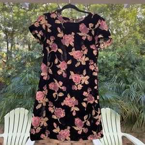 Massimo Fabbro Italy Velvet Floral Dress